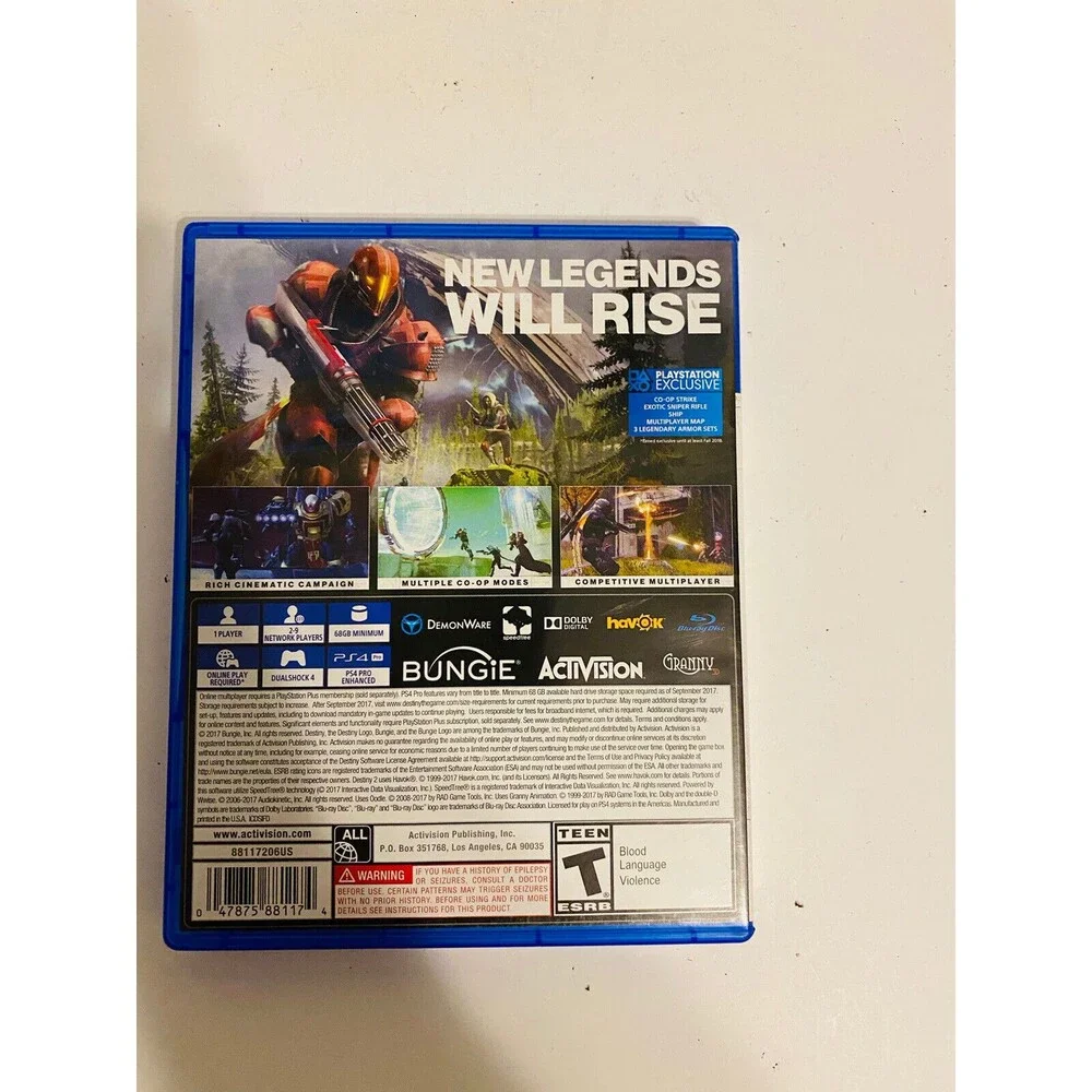 Playstation 4 Destiny 2: PS4 1 Player Video Game - FREE SHIPPING